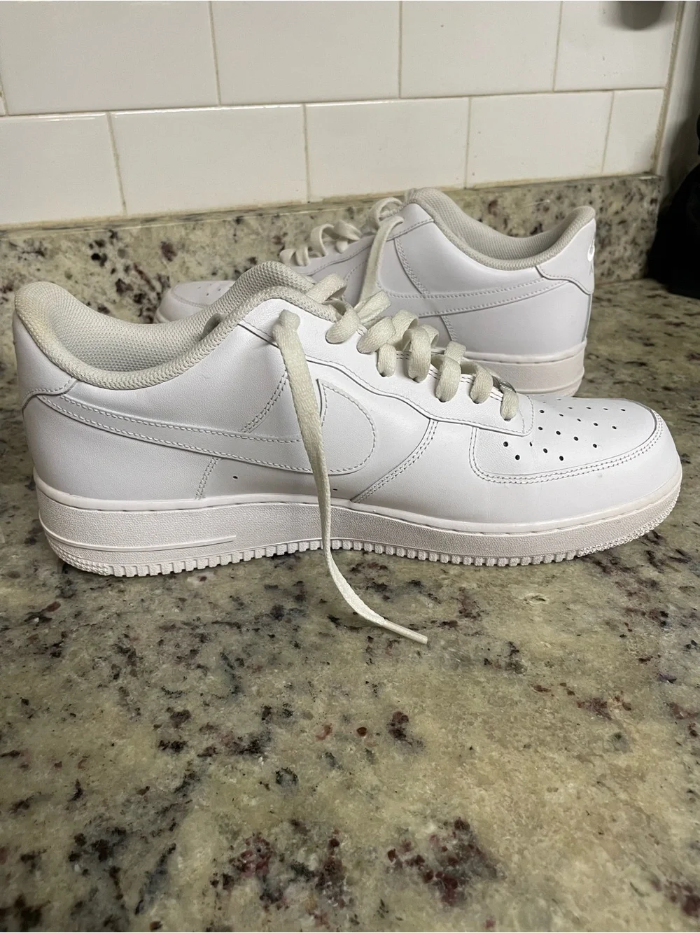 Classic Nike Air Force 1 '07 Triple White low-top sneaker men size 13 flats shoe